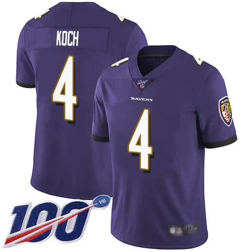 Baltimore Ravens Limited Purple Men Sam Koch Home Jersey NFL Football #4 100th Season Vapor Untouchable